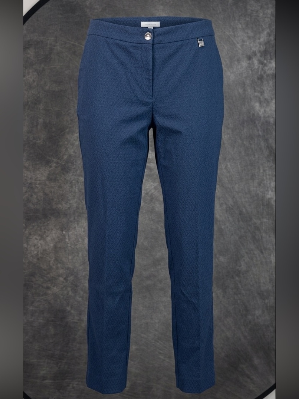 Tahari ASL Navy Textured Dress Pants | Size 4 | Tailored Career Trousers